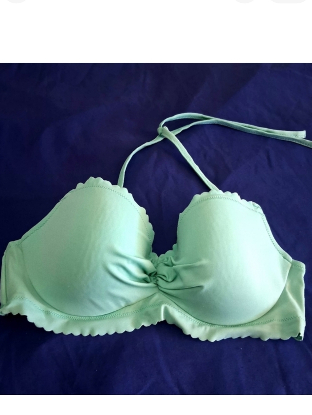 VICTORIA'S SECRET Mint Green Halter Swim Bikini Top Bra One Piece SIZE 36C